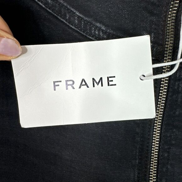 Frame The Zip Up Jean Women Size 29 Lunar Black Crop Stretch High Rise NWT - Picture 5 of 14